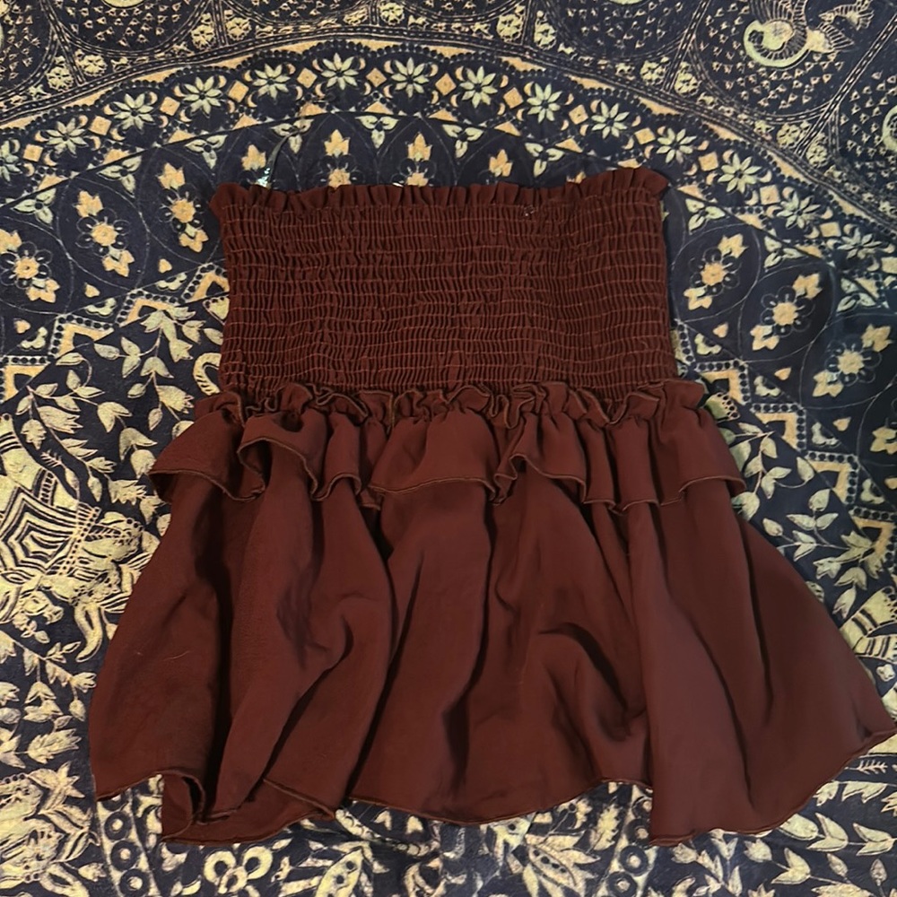 Blue Blush stretchy ruffle skirt